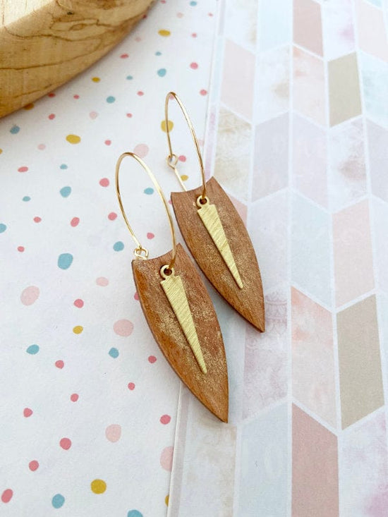 Small Hoop Dangle Wood Earrings Lasercut Hoops Small TheMessyBrunette