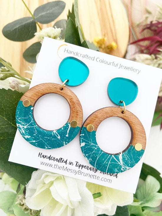 Splatter Circle Earrings Earrings Green The Messy Brunette